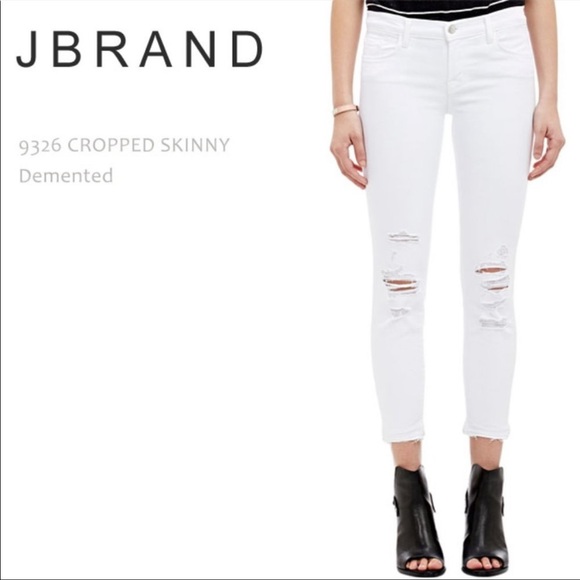 J Brand Denim - J BRAND Cropped Skinny Demented White Jeans
